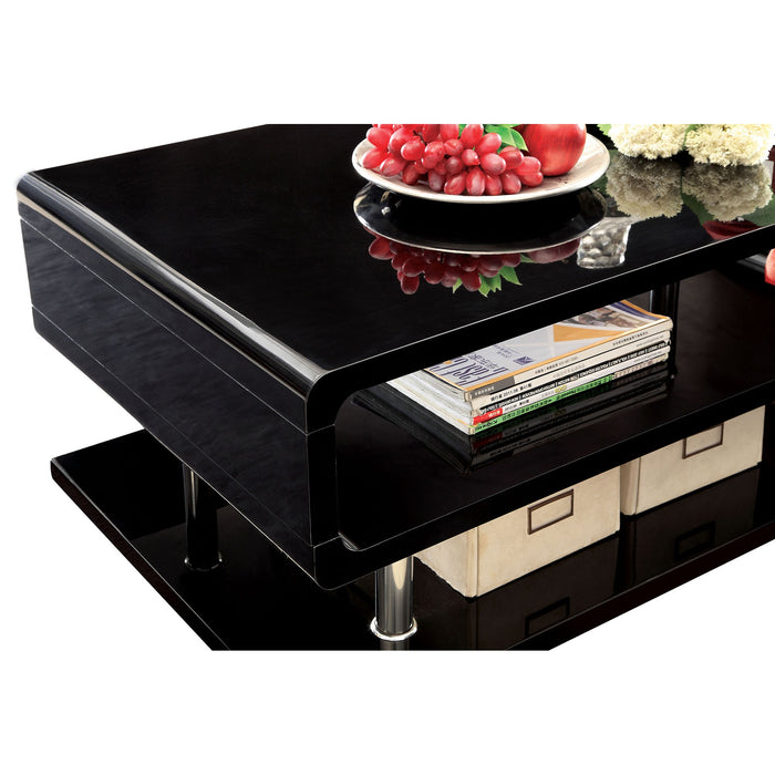 Ninove Black/Chrome End Table - Casa Morelos / Coahuila Furniture (Oklahoma City, OK)