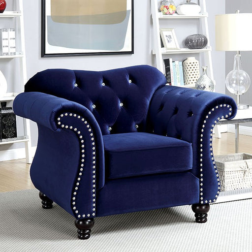 Jolanda Chair Blue & Grey - Casa Morelos / Coahuila Furniture (Oklahoma City, OK)