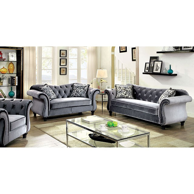Jolanda Chair Blue & Grey - Casa Morelos / Coahuila Furniture (Oklahoma City, OK)