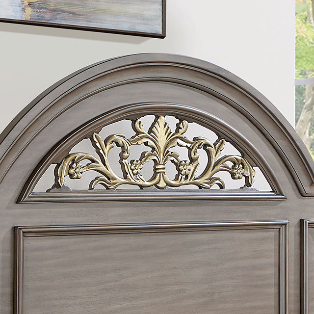 Syracuse Bed Cherry & Grey - Casa Morelos / Coahuila Furniture (Oklahoma City, OK)