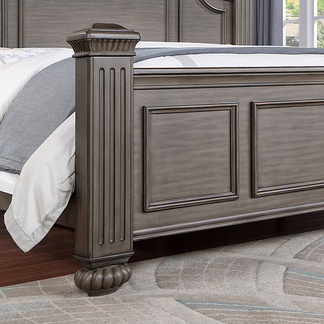 Syracuse Bed Cherry & Grey - Casa Morelos / Coahuila Furniture (Oklahoma City, OK)