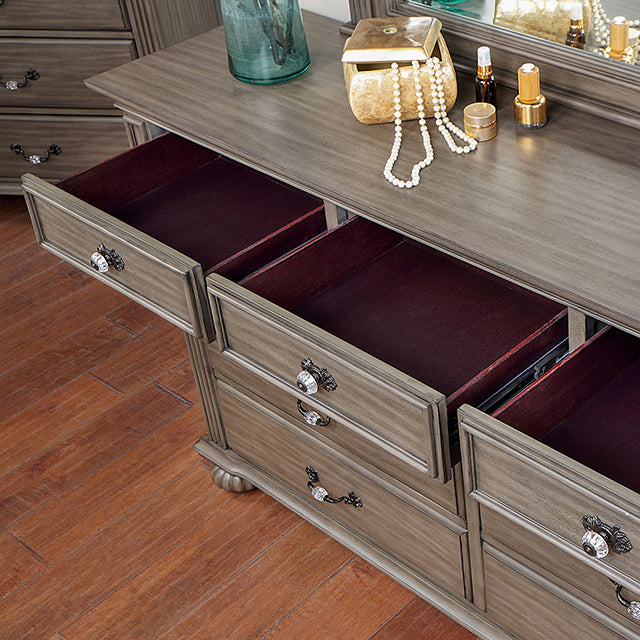 Syracuse Bed Cherry & Grey - Casa Morelos / Coahuila Furniture (Oklahoma City, OK)