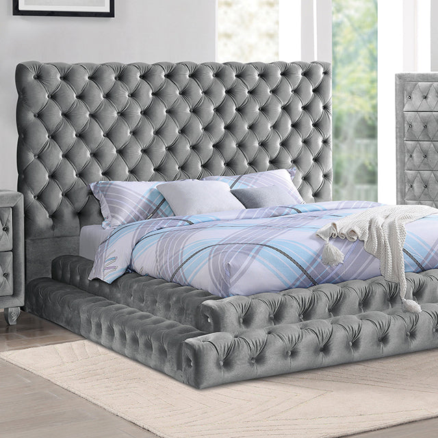 Stefania Bed Grey & Queen - Casa Morelos / Coahuila Furniture (Oklahoma City, OK)
