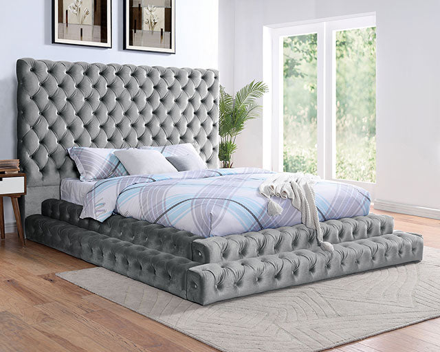 Stefania Bed Grey & Queen - Casa Morelos / Coahuila Furniture (Oklahoma City, OK)