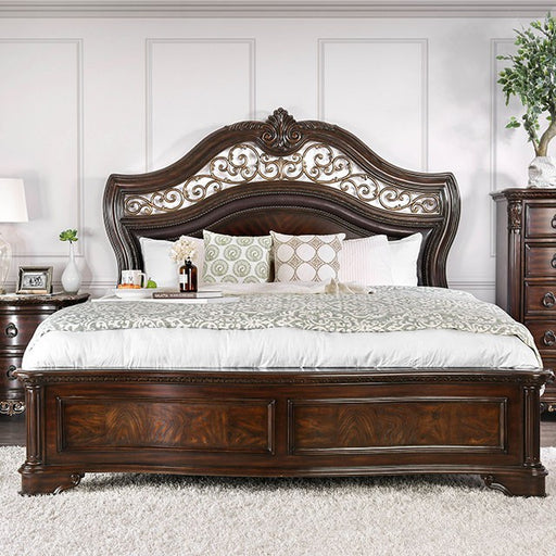 Menodora Brown Cherry Cal.King, E.King, Queen Bed - Casa Morelos / Coahuila Furniture (Oklahoma City, OK)