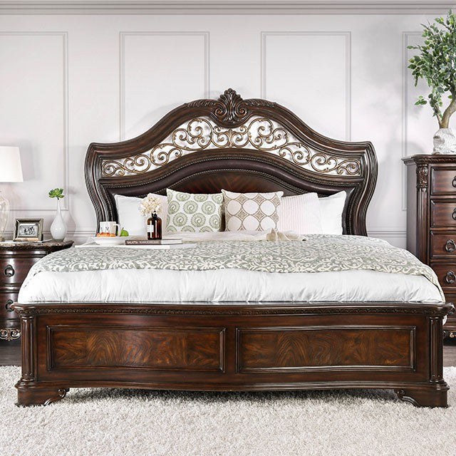 Menodora Brown Cherry Cal.King, E.King, Queen Bed - Casa Morelos / Coahuila Furniture (Oklahoma City, OK)