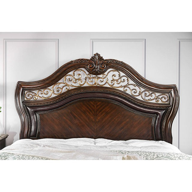 Menodora Brown Cherry Cal.King, E.King, Queen Bed - Casa Morelos / Coahuila Furniture (Oklahoma City, OK)