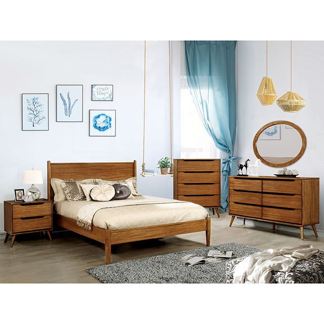 Lennart Bed Oak, Black, Gray, & White - Casa Morelos / Coahuila Furniture (Oklahoma City, OK)