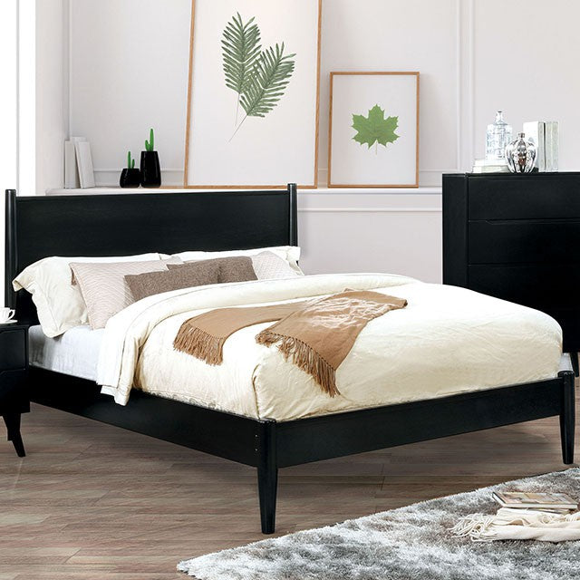 Lennart Bed Oak, Black, Gray, & White - Casa Morelos / Coahuila Furniture (Oklahoma City, OK)
