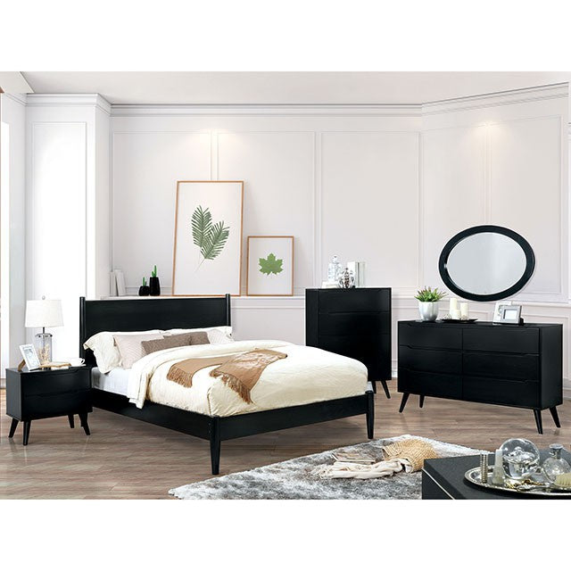 Lennart Bed Oak, Black, Gray, & White - Casa Morelos / Coahuila Furniture (Oklahoma City, OK)