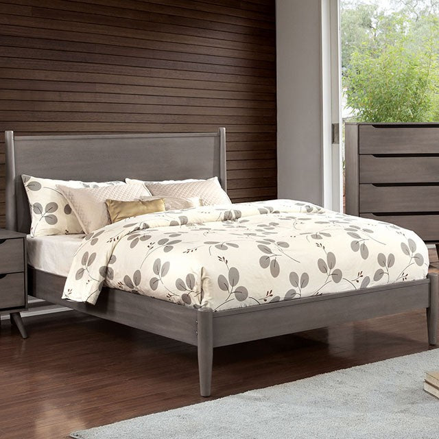 Lennart Bed Oak, Black, Gray, & White - Casa Morelos / Coahuila Furniture (Oklahoma City, OK)