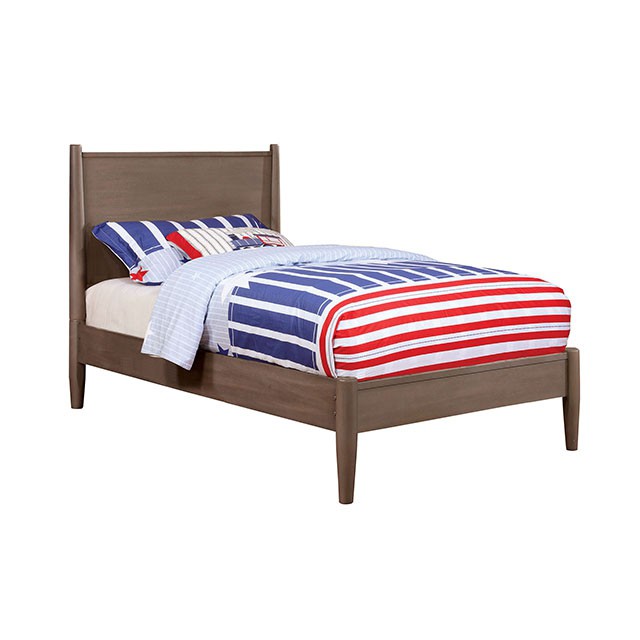 Lennart Bed Oak, Black, Gray, & White - Casa Morelos / Coahuila Furniture (Oklahoma City, OK)