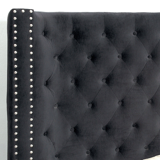 Rosabelle Bed Black, Grey, & Ivory - Casa Morelos / Coahuila Furniture (Oklahoma City, OK)
