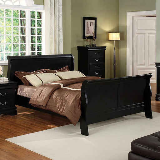 Louis Philippe Cal.King Bed Black & Grey - Casa Morelos / Coahuila Furniture (Oklahoma City, OK)