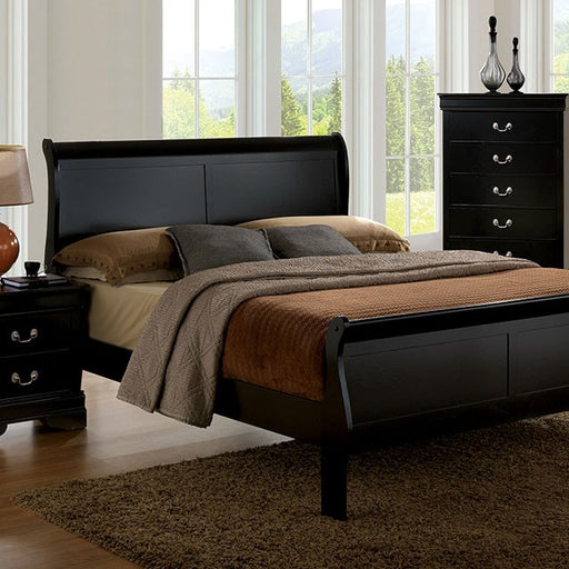 Louis Philippe Bed Black, White, & Cherry - Casa Morelos / Coahuila Furniture (Oklahoma City, OK)