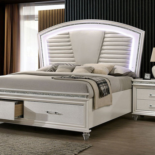 Maddie Bed White & Silver - Casa Morelos / Coahuila Furniture (Oklahoma City, OK)