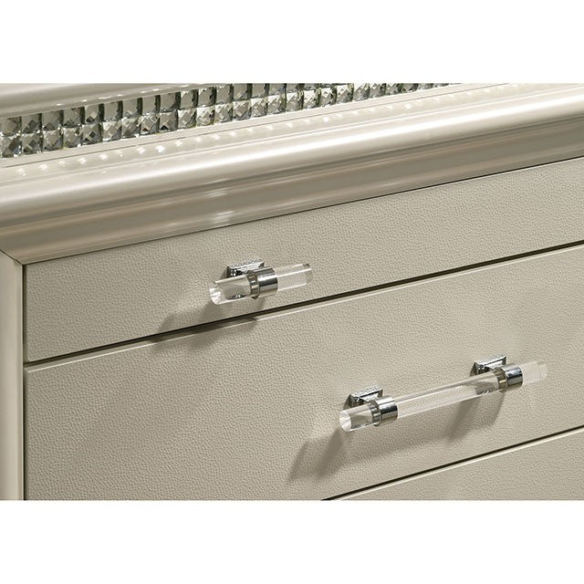 Maddie Bed White & Silver - Casa Morelos / Coahuila Furniture (Oklahoma City, OK)