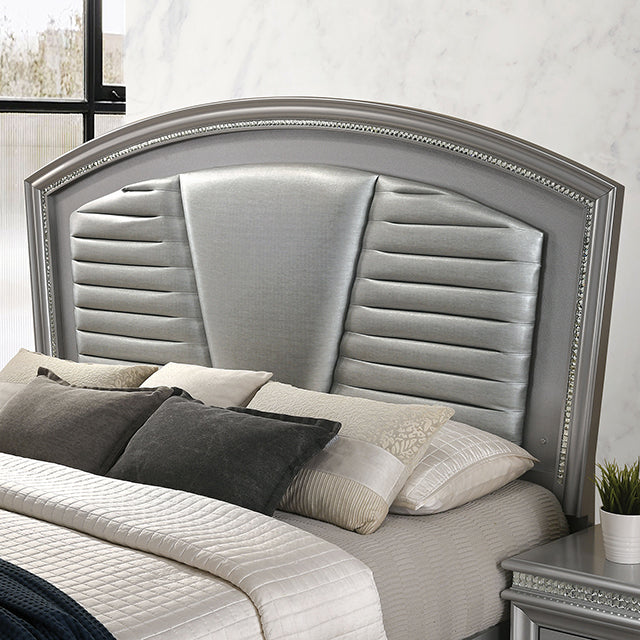 Maddie Bed White & Silver - Casa Morelos / Coahuila Furniture (Oklahoma City, OK)