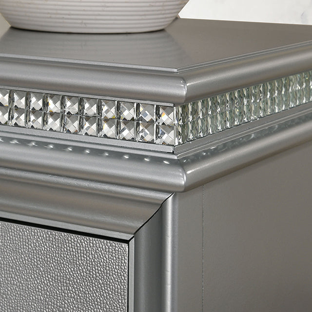 Maddie Bed White & Silver - Casa Morelos / Coahuila Furniture (Oklahoma City, OK)