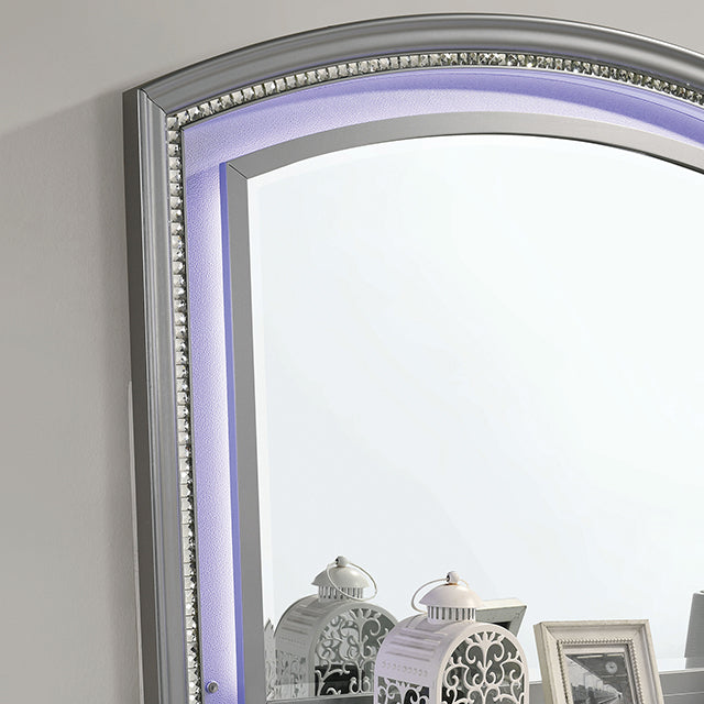 Maddie Bed White & Silver - Casa Morelos / Coahuila Furniture (Oklahoma City, OK)