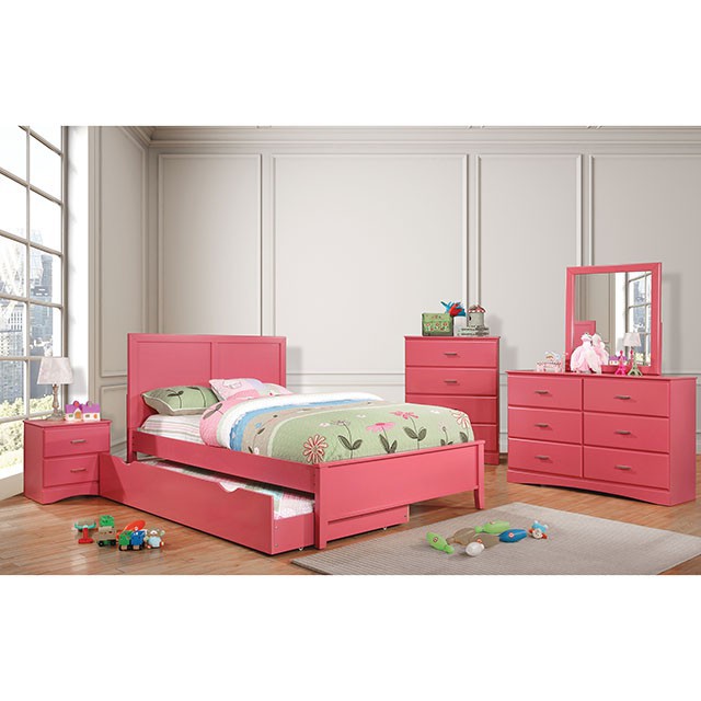 PRIAM Full & Twin Bed, White/Gray, Pink, Chrome, & Yellow - Casa Morelos / Coahuila Furniture (Oklahoma City, OK)