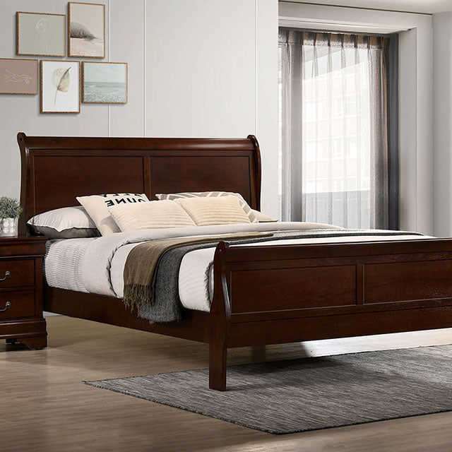 Louis Philippe E.King Bed Black, Cherry, & Gray - Casa Morelos / Coahuila Furniture (Oklahoma City, OK)