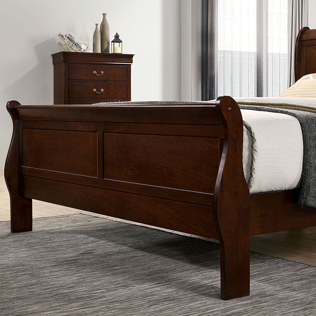 Louis Philippe E.King Bed Black, Cherry, & Gray - Casa Morelos / Coahuila Furniture (Oklahoma City, OK)