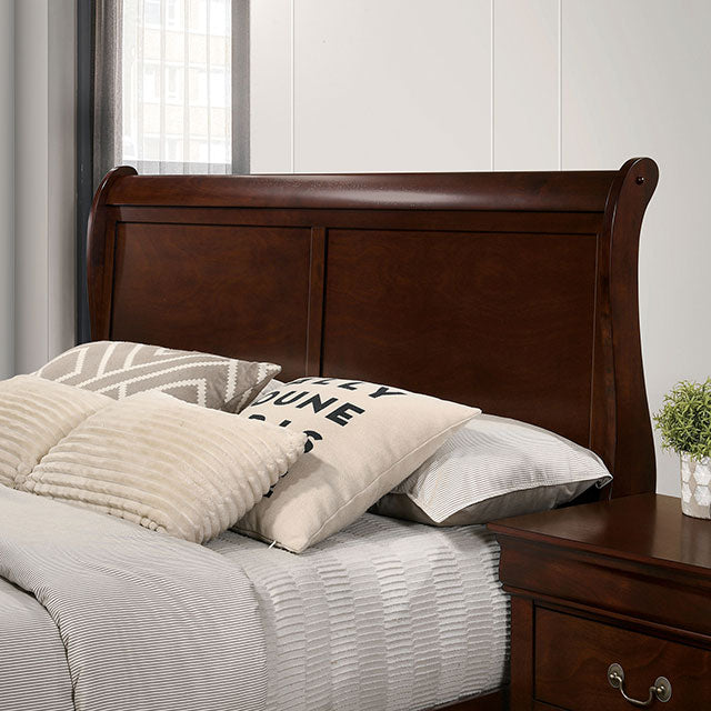 Louis Philippe E.King Bed Black, Cherry, & Gray - Casa Morelos / Coahuila Furniture (Oklahoma City, OK)