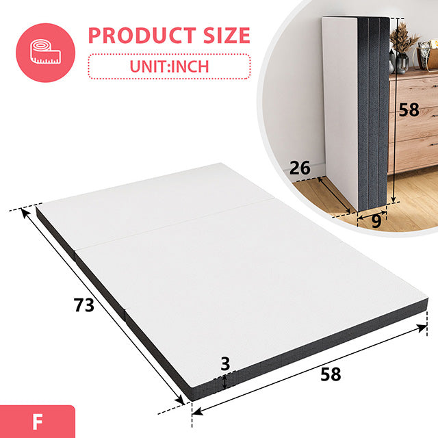 Hollyhock 3" Queen Tri-Fold Memory Foam Topper - Casa Morelos / Coahuila Furniture (Oklahoma City, OK)