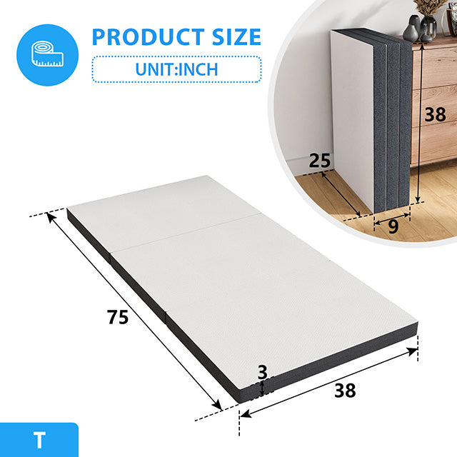 Hollyhock 3" Twin Tri-Fold Memory Foam Topper - Casa Morelos / Coahuila Furniture (Oklahoma City, OK)