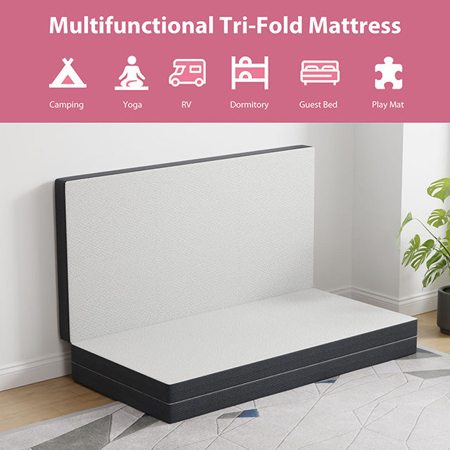 Hollyhock 4" Full Tri-Fold Memory Foam Topper - Casa Morelos / Coahuila Furniture (Oklahoma City, OK)