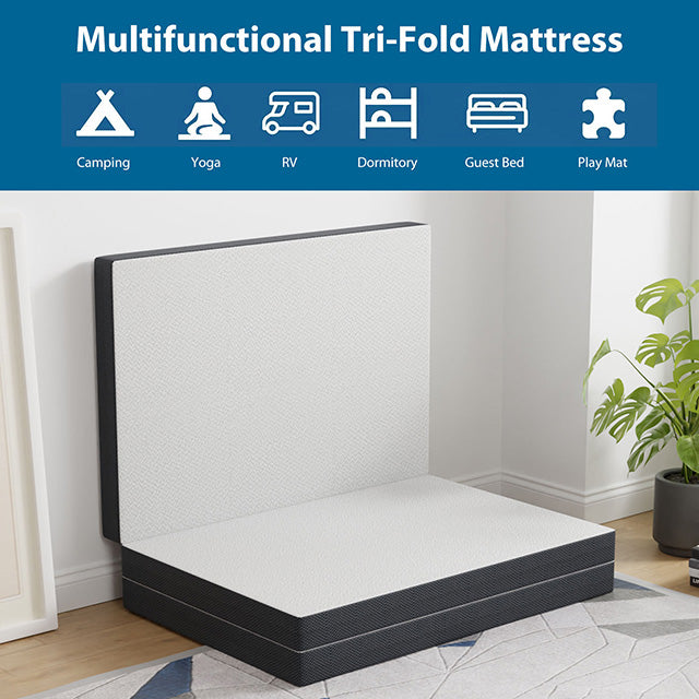 Hollyhock 4" Twin XL Tri-Fold Memory Foam Topper - Casa Morelos / Coahuila Furniture (Oklahoma City, OK)