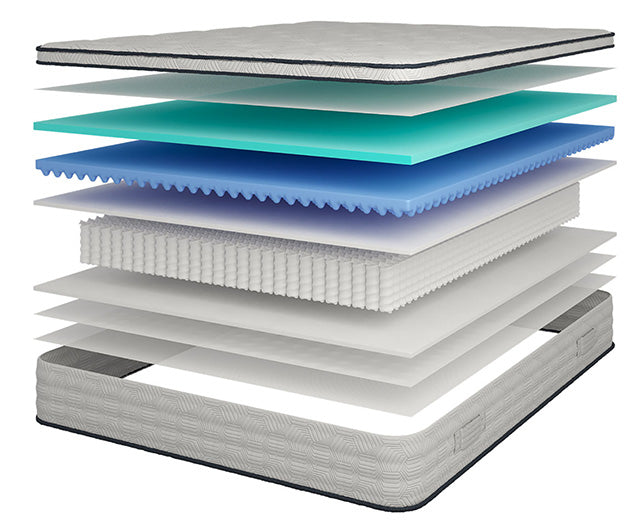 Salvia 12" Queen Hybrid Pocket Coil Mattress - Casa Morelos / Coahuila Furniture (Oklahoma City, OK)