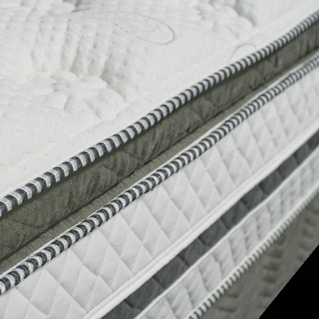 SIDDALEE White/Gray 16" Euro Pillow Top Mattress, Cal.King - Casa Morelos / Coahuila Furniture (Oklahoma City, OK)