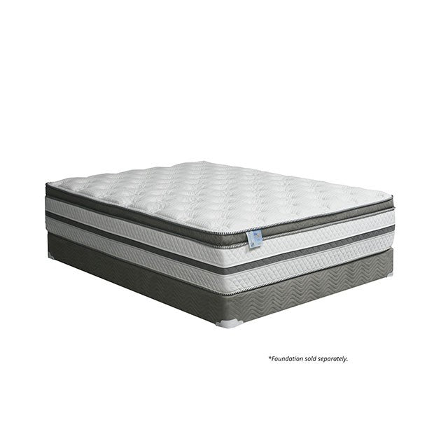 SIDDALEE White/Gray 16" Euro Pillow Top Mattress, Cal.King - Casa Morelos / Coahuila Furniture (Oklahoma City, OK)
