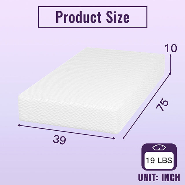 Nasturtium 10" Twin Bamboo Charcoal Infused Memory Foam - Casa Morelos / Coahuila Furniture (Oklahoma City, OK)
