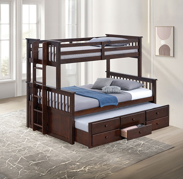 University Twin/Full Bunk Bed Grey, Walnut, & White - Casa Morelos / Coahuila Furniture (Oklahoma City, OK)