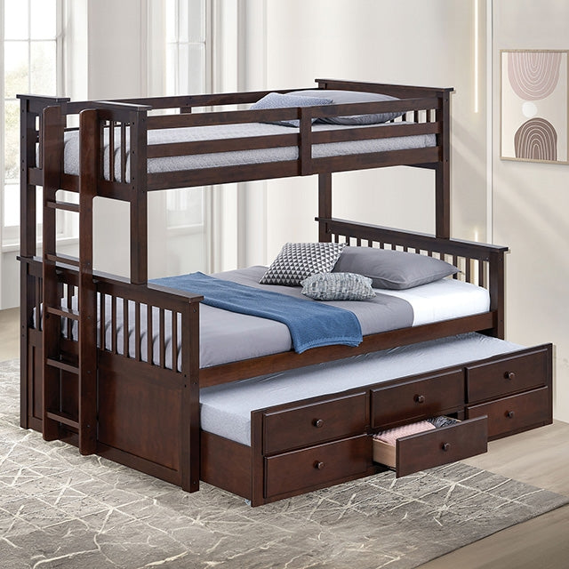 University Twin/Full Bunk Bed Grey, Walnut, & White - Casa Morelos / Coahuila Furniture (Oklahoma City, OK)