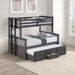 University Twin/Full Bunk Bed Grey, Walnut, & White - Casa Morelos / Coahuila Furniture (Oklahoma City, OK)