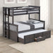 University Twin/Full Bunk Bed Grey, Walnut, & White - Casa Morelos / Coahuila Furniture (Oklahoma City, OK)