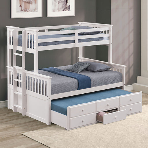 University Twin/Full Bunk Bed Grey, Walnut, & White - Casa Morelos / Coahuila Furniture (Oklahoma City, OK)