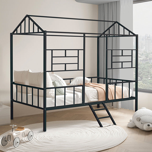 Rhonda Twin Loft Bed White, Silver, & Black - Casa Morelos / Coahuila Furniture (Oklahoma City, OK)