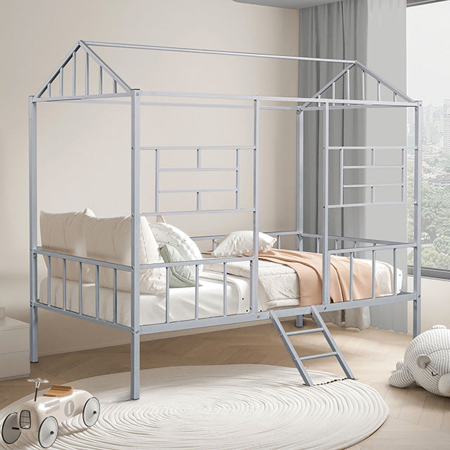 Rhonda Twin Loft Bed White, Silver, & Black - Casa Morelos / Coahuila Furniture (Oklahoma City, OK)