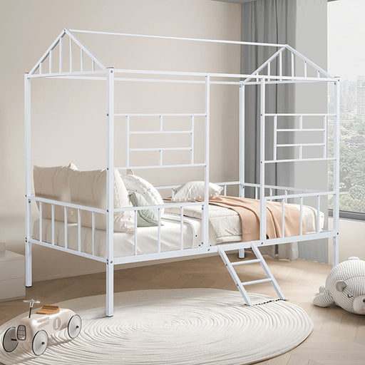 Rhonda Twin Loft Bed White, Silver, & Black - Casa Morelos / Coahuila Furniture (Oklahoma City, OK)