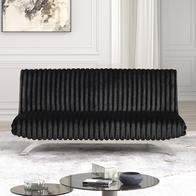 Villeneuve Futon Sofa Bed Black, Pink, & Grey - Casa Morelos / Coahuila Furniture (Oklahoma City, OK)