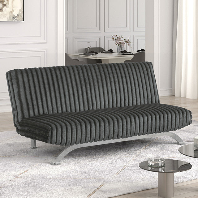 Villeneuve Futon Sofa Bed Black, Pink, & Grey - Casa Morelos / Coahuila Furniture (Oklahoma City, OK)