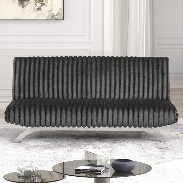 Villeneuve Futon Sofa Bed Black, Pink, & Grey - Casa Morelos / Coahuila Furniture (Oklahoma City, OK)