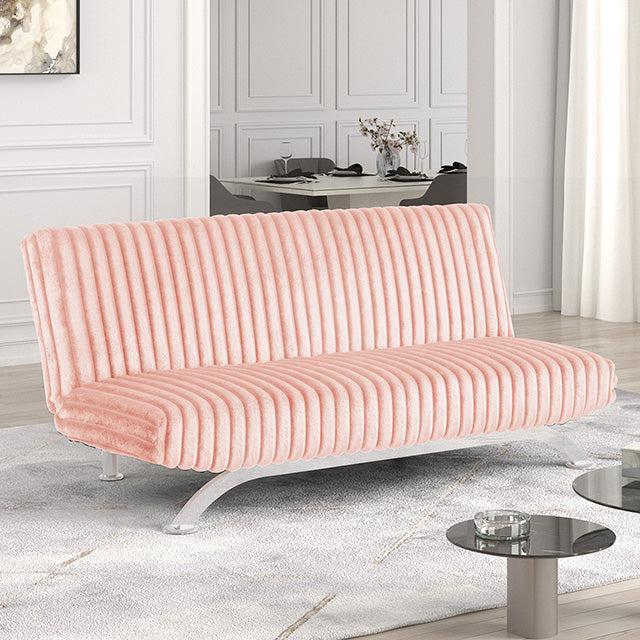 Villeneuve Futon Sofa Bed Black, Pink, & Grey - Casa Morelos / Coahuila Furniture (Oklahoma City, OK)