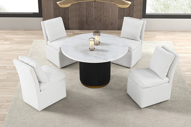 Varde 5 Pc Dining Table Set White - Casa Morelos / Coahuila Furniture (Oklahoma City, OK)