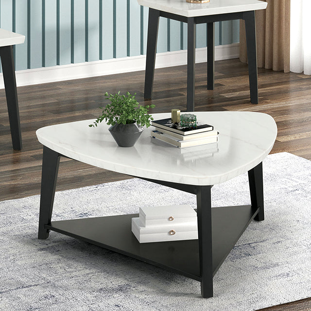 Thisted Triangle Marble Coffee Table - Casa Morelos / Coahuila Furniture (Oklahoma City, OK)